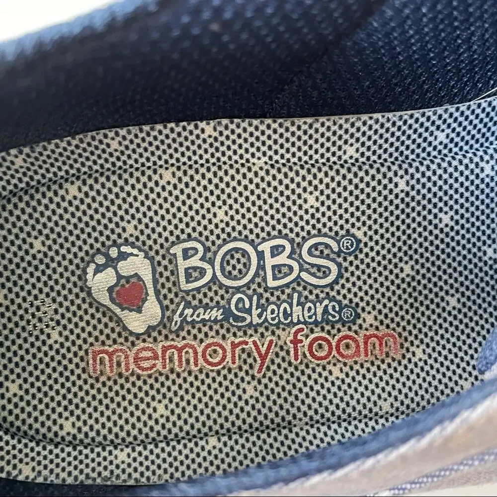 Bobs Sketchers Phresh Fashion Sneaker Polka Dot Blue Navy 9 GUC